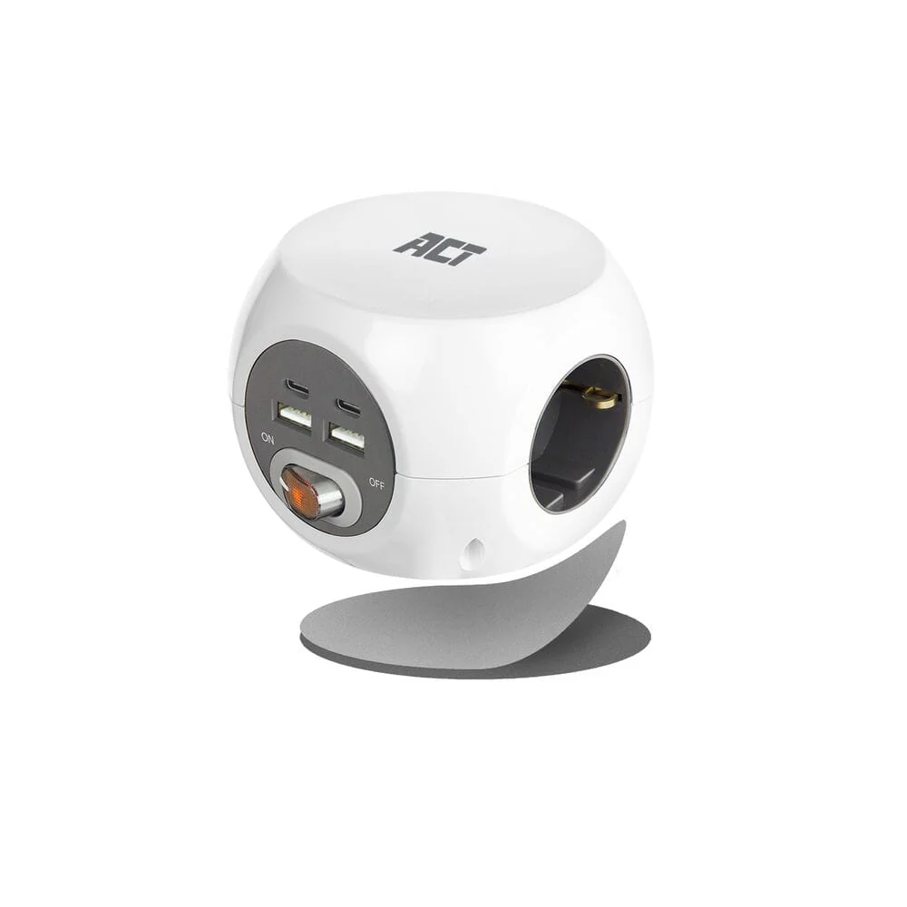 ACT Stekkerdoos met USB-C/A-poorten, 3 sockets, 1,5m, wit - Image 9