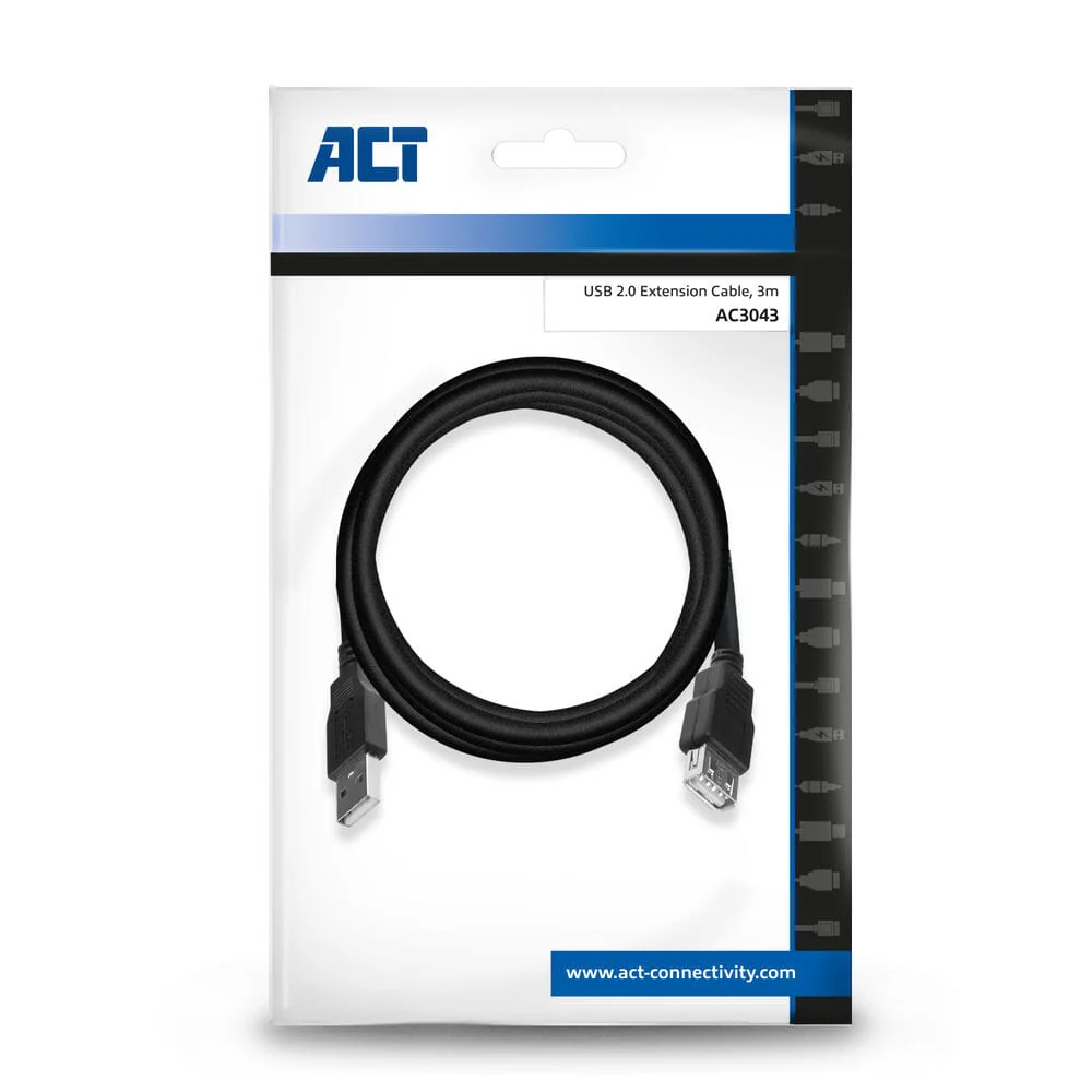 ACT USB 2.0 verlengkabel A male - A female 3 meter - Image 3