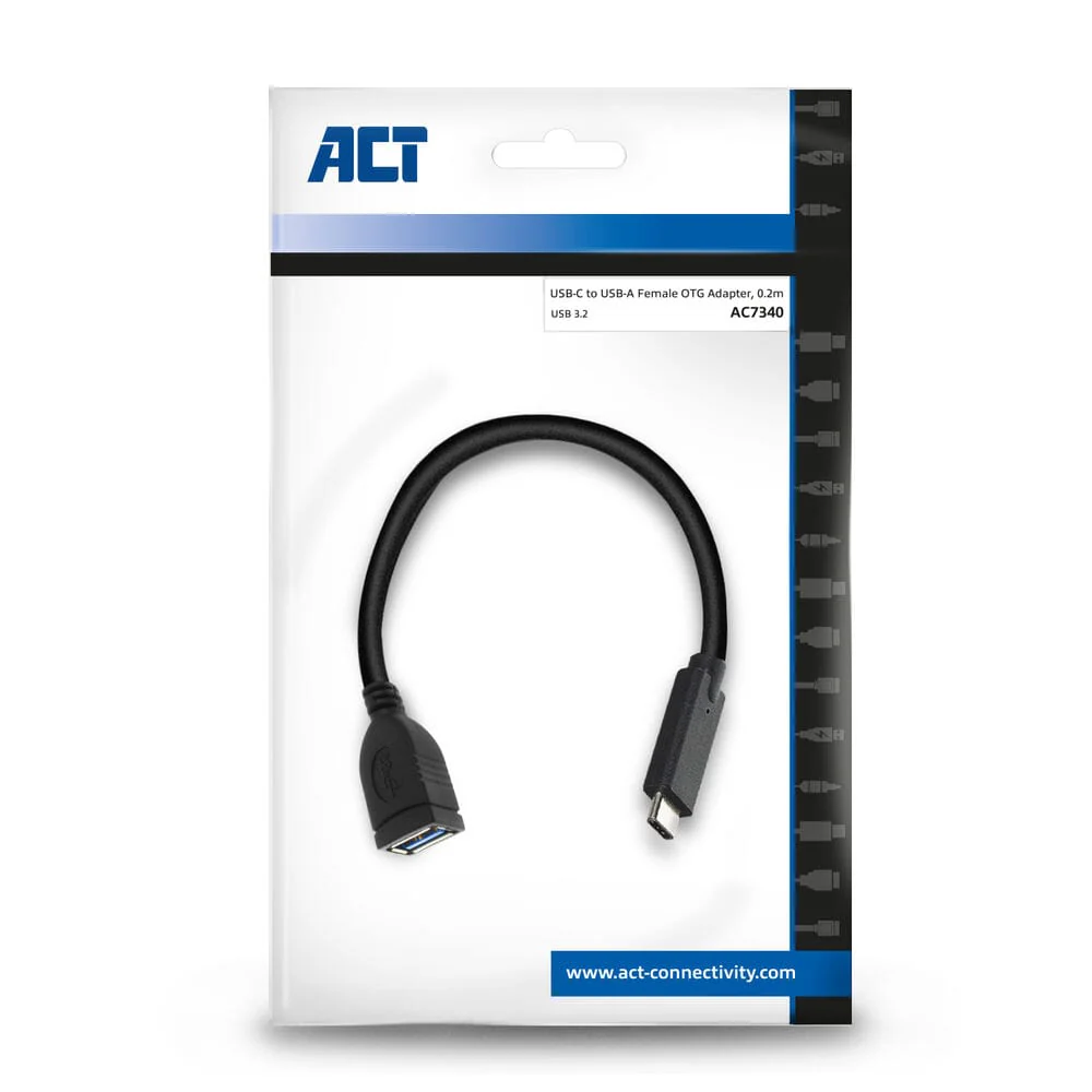 ACT USB 3.0 kabel OTG, USB-C male naar USB-A female, 0,2 m - Image 8