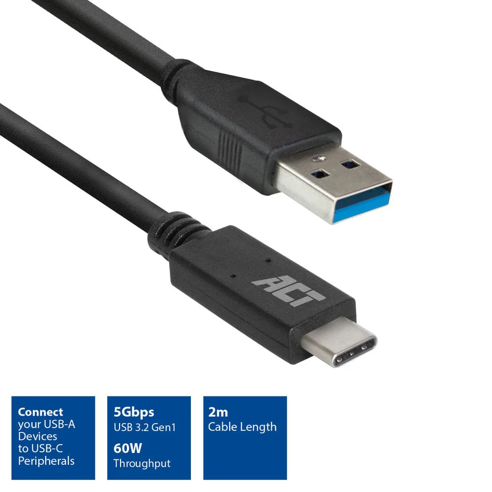 ACT USB 3.2 Gen1 aansluitkabel A male - C male 2 m - Image 5