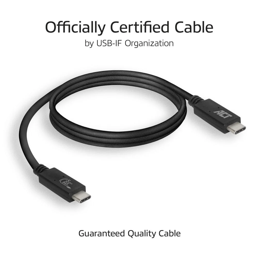 ACT USB 3.2 Gen1 aansluitkabel C male - C male 1 m - Image 3