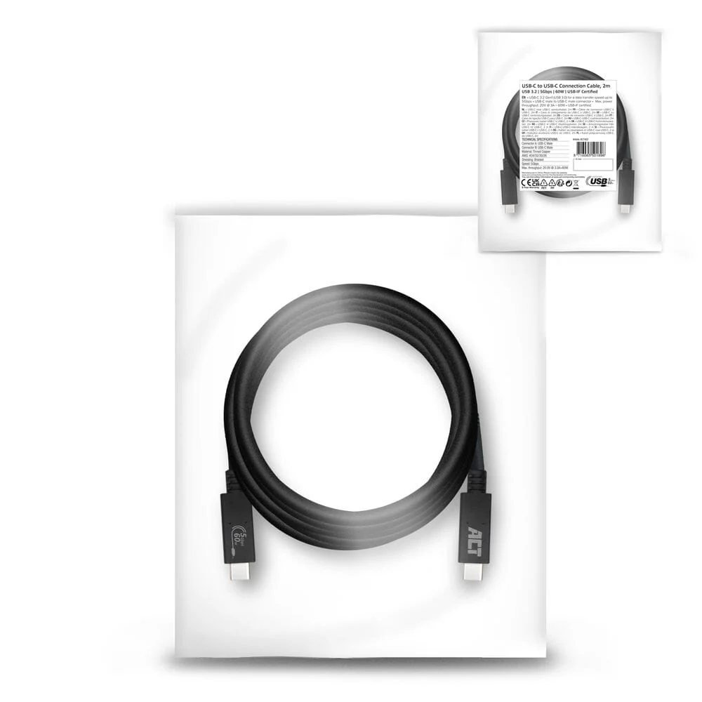 ACT USB 3.2 Gen1 aansluitkabel C male - C male 2 m - Image 6