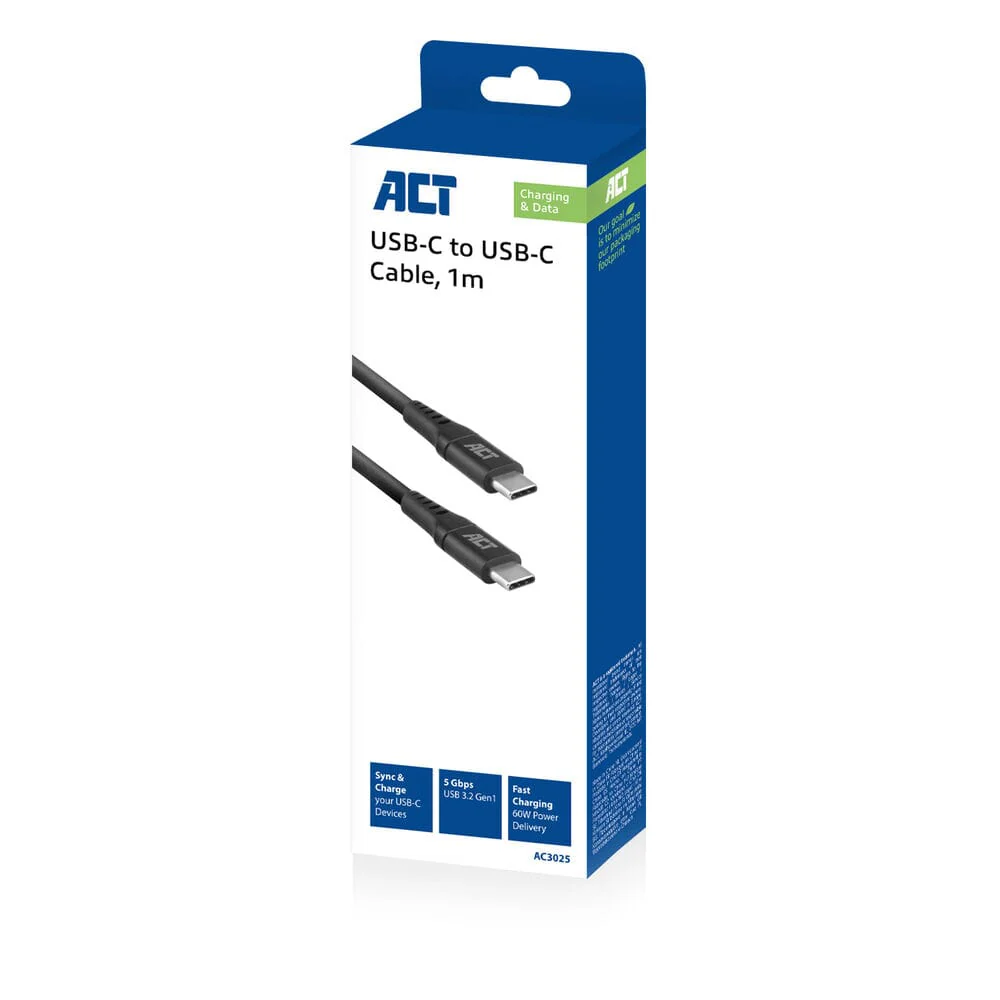 ACT USB 3.2 Gen1 laad- en datakabel C male - C male 1 meter - Image 4