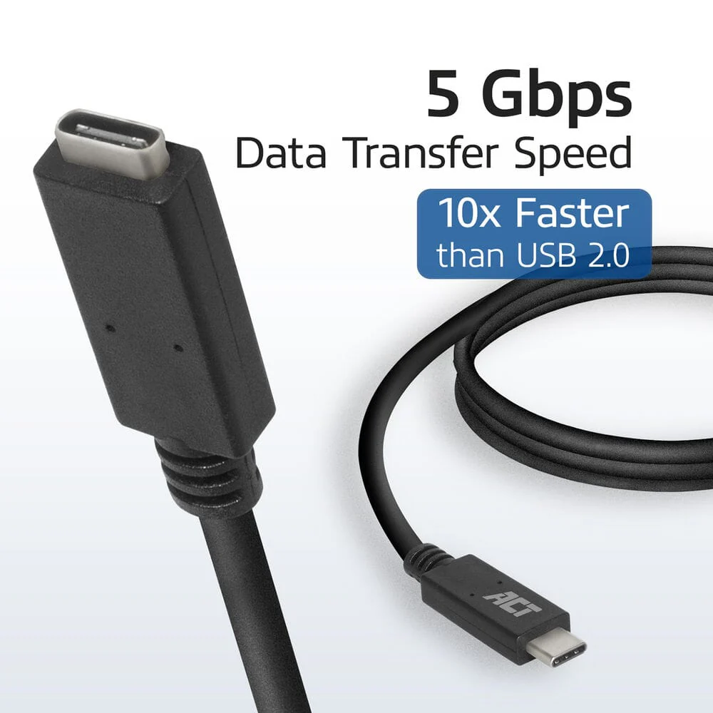 ACT USB 3.2 Gen1 verlengkabel C male - C female 2 m - Image 4
