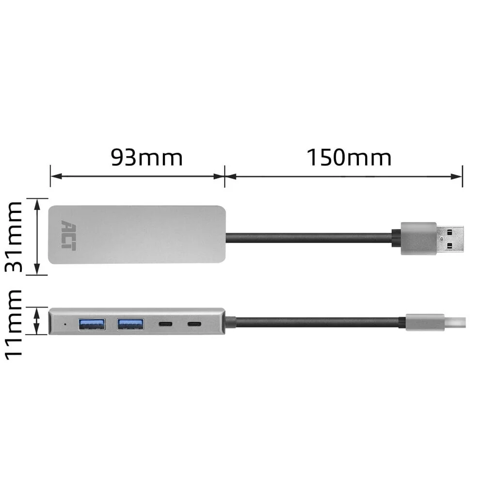 ACT USB-A hub 3.0, 2x USB-A, 2x USB-C - Image 17
