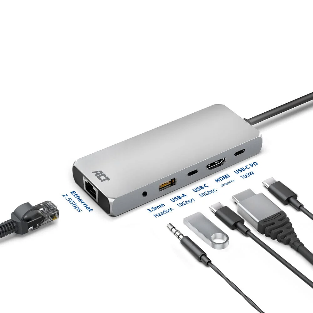 ACT USB-C 4K / 8K 60Hz docking station for 1 HDMI monitor - Image 8