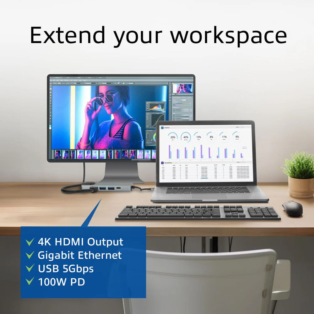 ACT USB-C 4K docking station for HDMI monitor, ethernet PD - Image 6