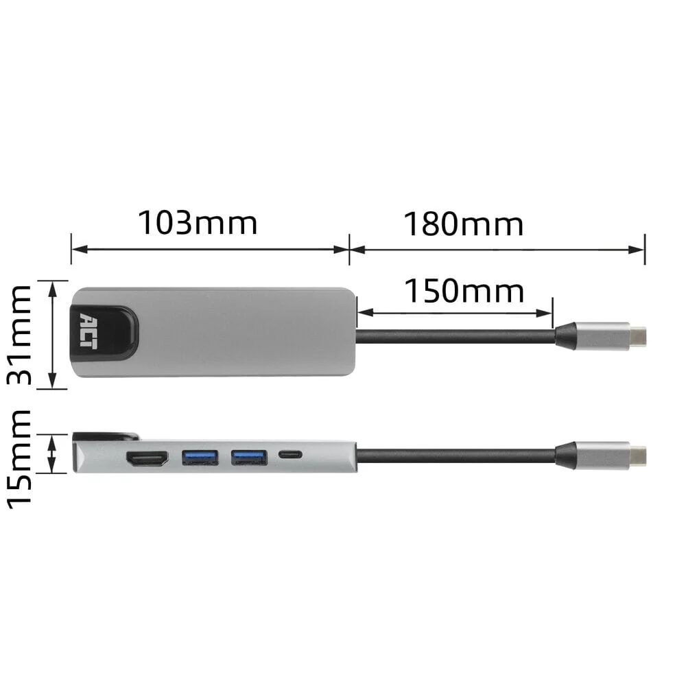 ACT USB-C 4K docking station for HDMI monitor, ethernet PD - Image 8
