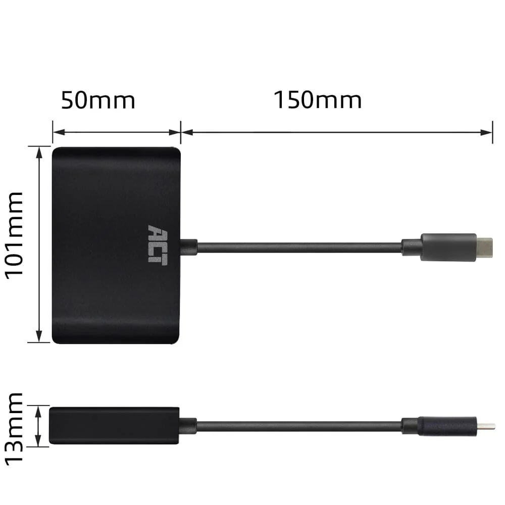 ACT USB-C docking station 4K, voor 1 HDMI of VGA monitor - Image 4