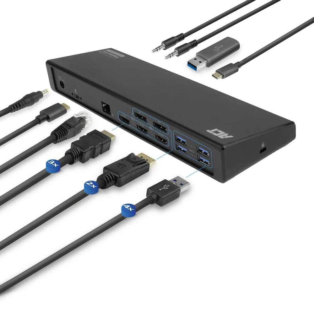 ACT USB-C Docking Station 4K, voor 2 of 3 monitoren - Image 10