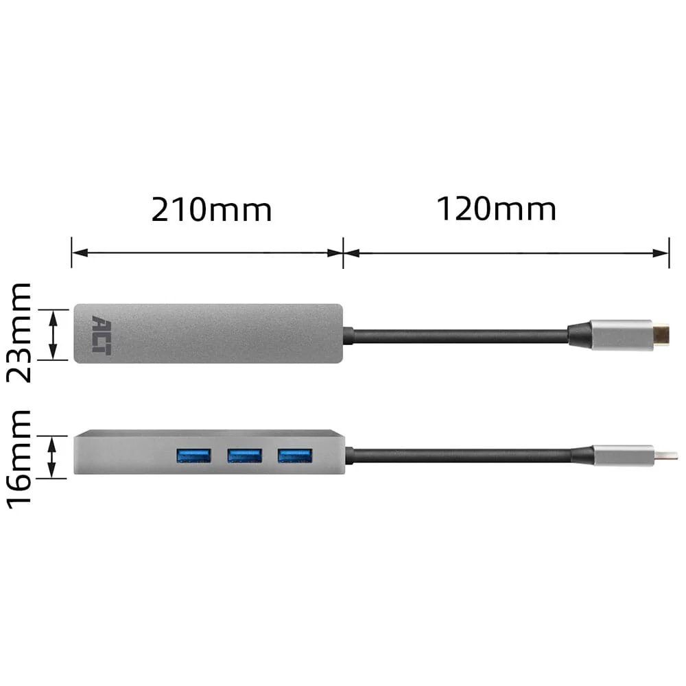 ACT USB-C hub 3.0, 3x USB-A, Gigabit ethernet - Image 9