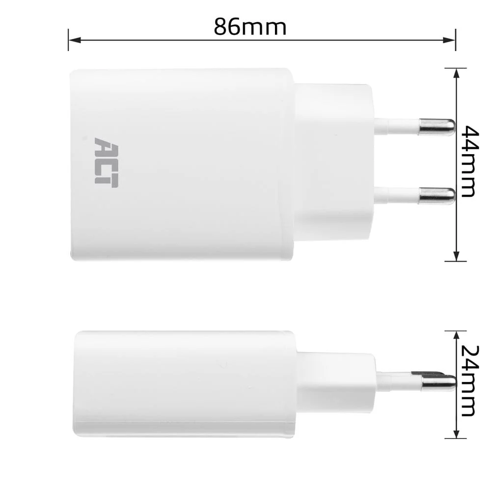 ACT USB-C Lader, 1-poort, 20W, Power Delivery, wit - Image 3