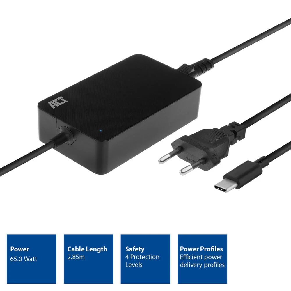 ACT USB-C laptoplader met Power Delivery profielen 65W - Image 2