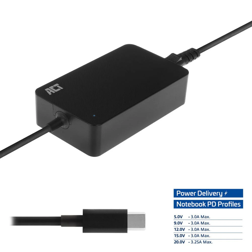 ACT USB-C laptoplader met Power Delivery profielen 65W - Image 3