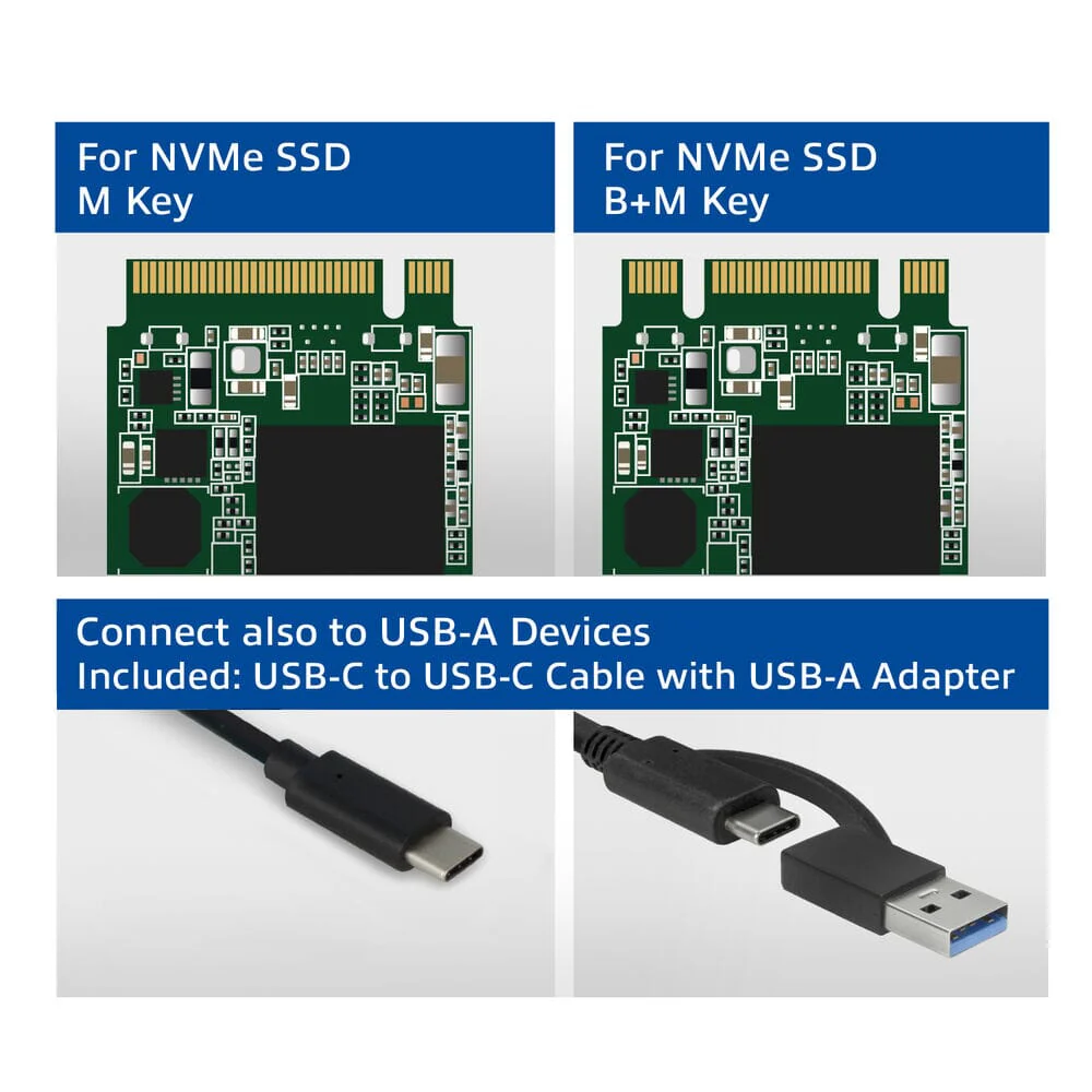 ACT USB-C M.2 NVMe / PCIe SSD Enclosure, tool-free - Image 3