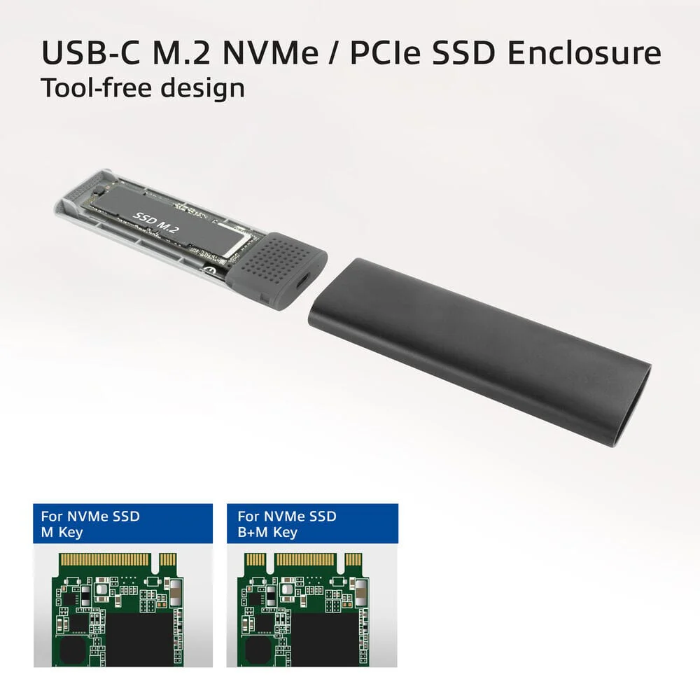 ACT USB-C M.2 NVMe / PCIe SSD Enclosure, tool-free - Image 5