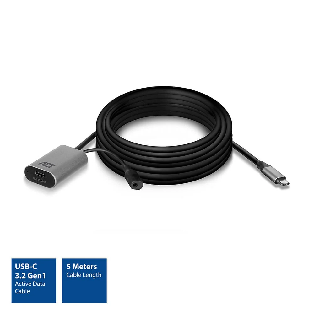 ACT USB-C verlengkabel met signaalversterker, 5 meter - Image 2