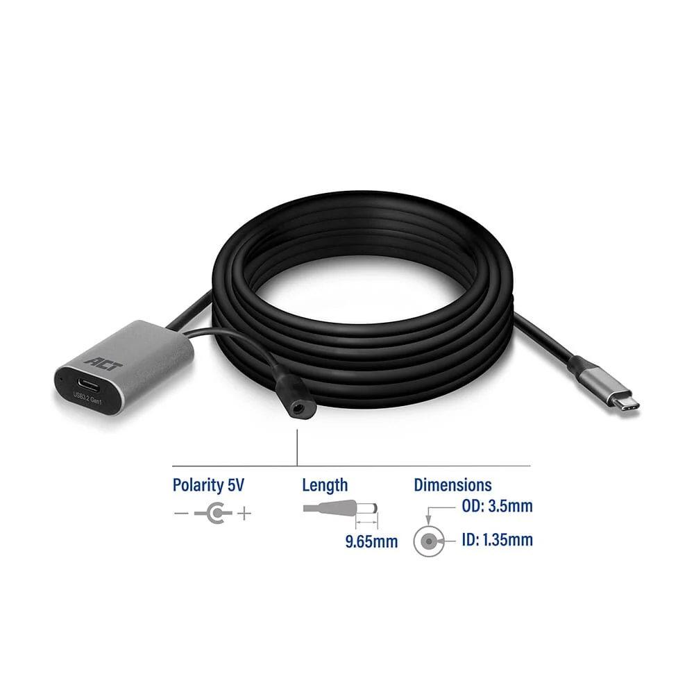 ACT USB-C verlengkabel met signaalversterker, 5 meter - Image 4