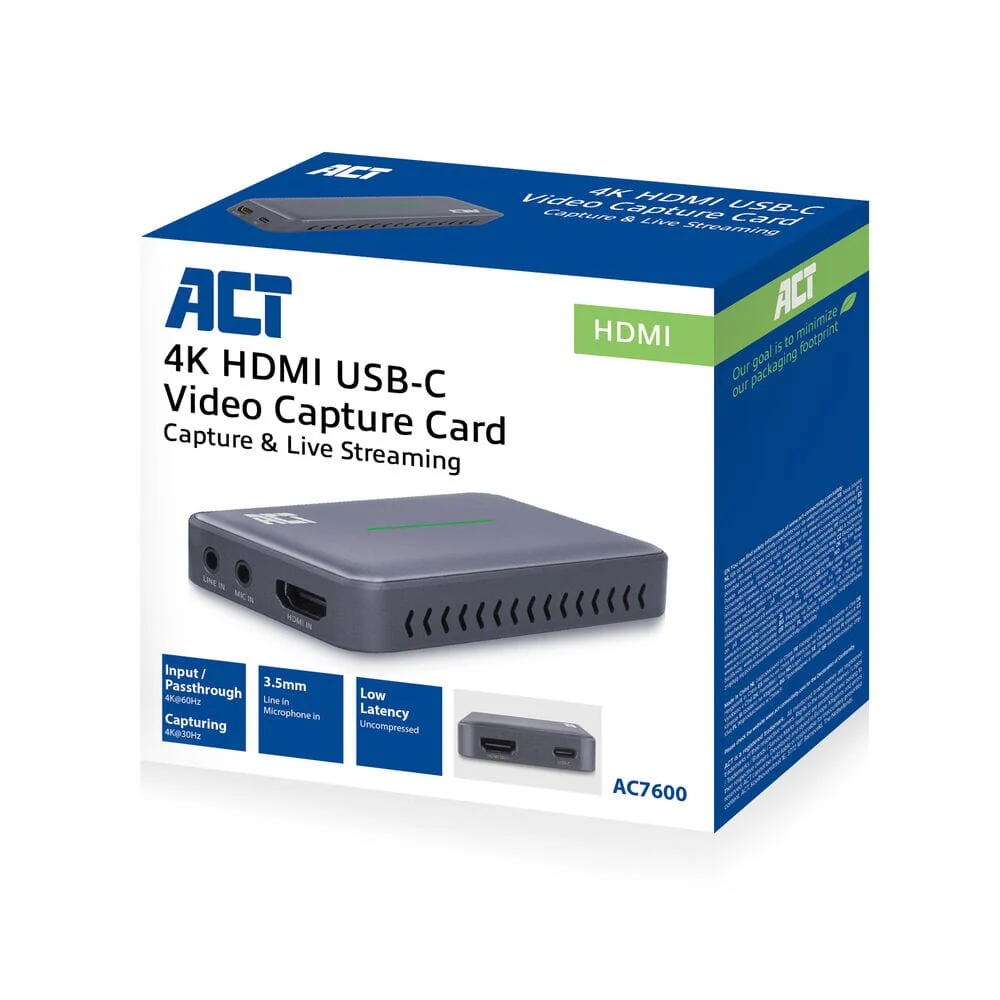 ACT USB-C Video Capture Card, HDMI 4K@60Hz PT, 4K@30Hz captu - Image 10
