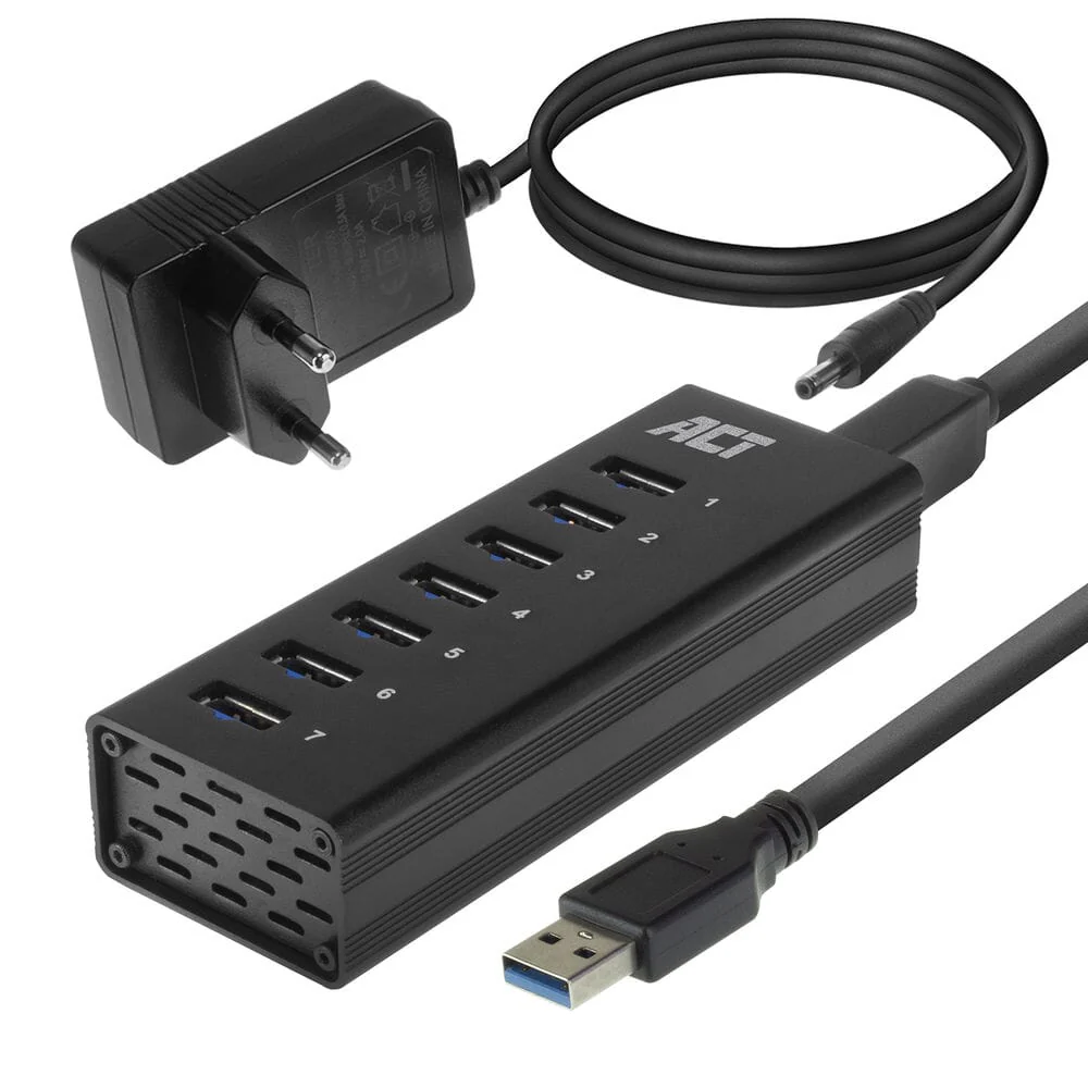 ACT USB hub 3.0, 7 poorts, 20W stroomadapter - Image 5