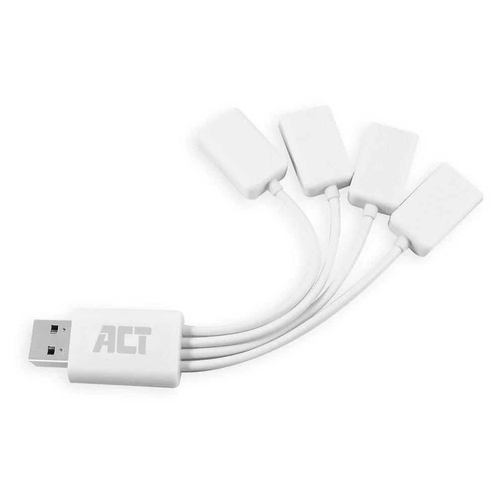 ACT USB hub 4 poorts USB-A, flexibel