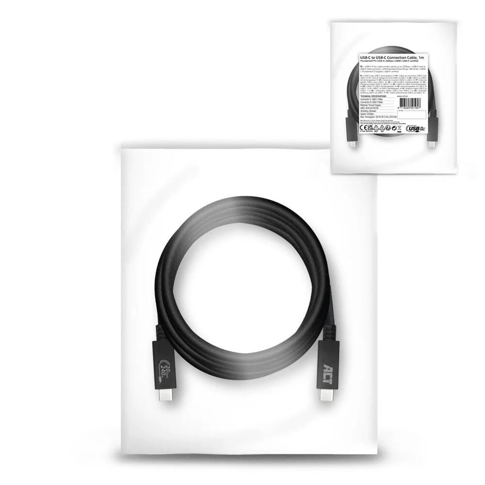 ACT USB4� 20Gbps aansluitkabel C male - C male 1 m USB-IF - Image 9
