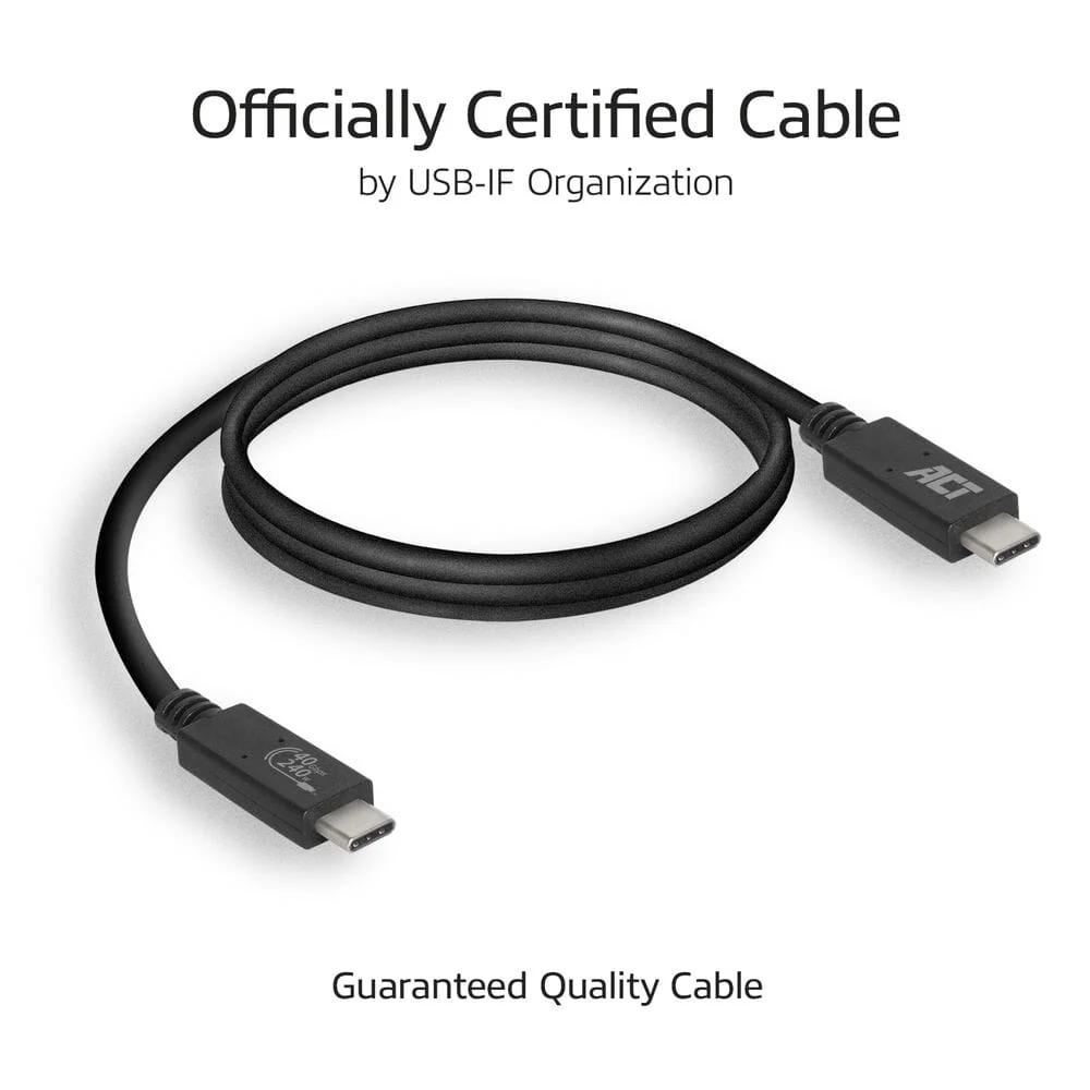 ACT USB4� 40Gbps aansluitkabel C male - C male 0,8 m USB-IF - Image 4