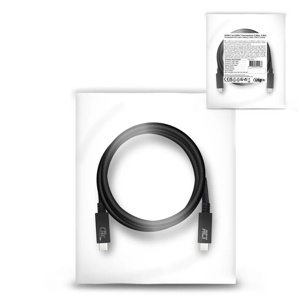 ACT USB4� 40Gbps aansluitkabel C male - C male 0,8 m USB-IF - Image 9