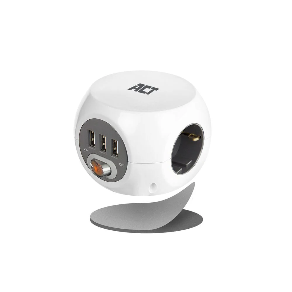 ACT Vierkante stekkerdoos (PDU) met 3 sockets type F 1,5m - Image 6