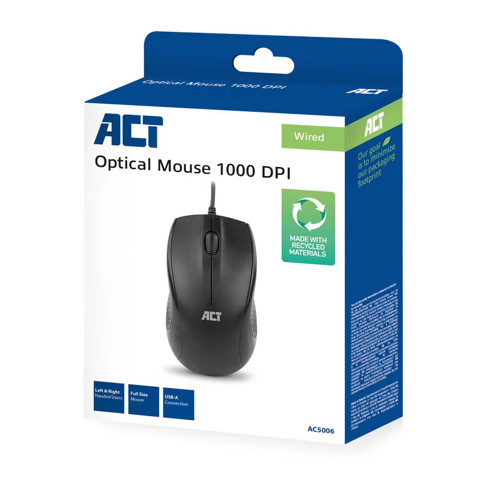 ACT Wired full-size optical mouse 1000 DPI, silent click - Image 7