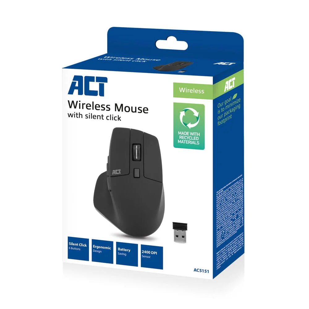 ACT Wireless mouse 2400 DPI with silent click - Image 2
