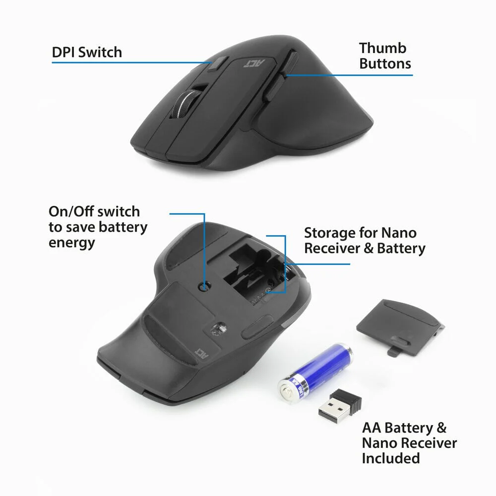 ACT Wireless mouse 2400 DPI with silent click - Image 5