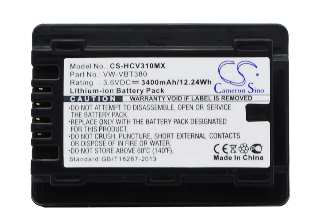 Camcorder Accu VW-VBT380 3.6V 3400mAh - Image 3