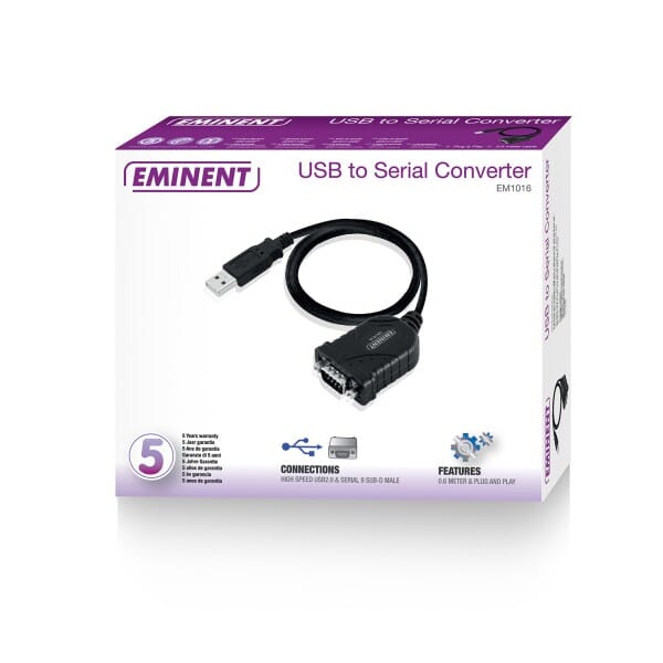 Eminent USB naar Serieel Adapter Kabel 0.6 Meter - Zwart - Image 2