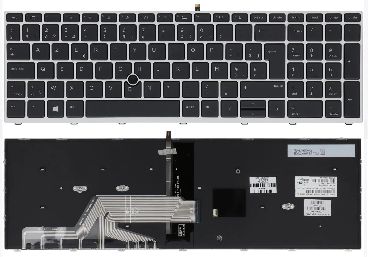 HP Laptop Toetsenbord Azerty BE + Trackpoint, Backlight - Image 3