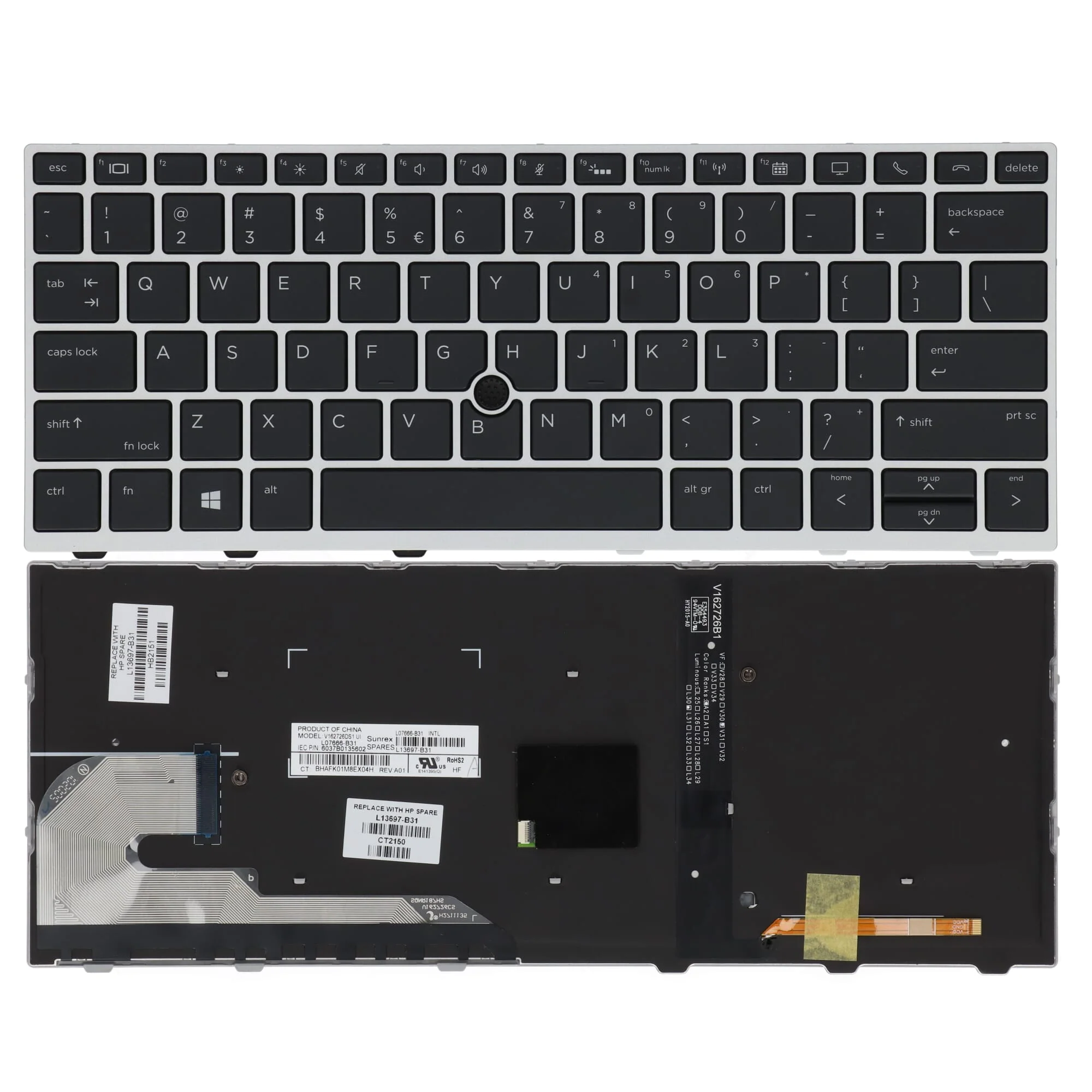 HP Laptop Toetsenbord Qwerty US + Trackpoint, Backlit - Image 4