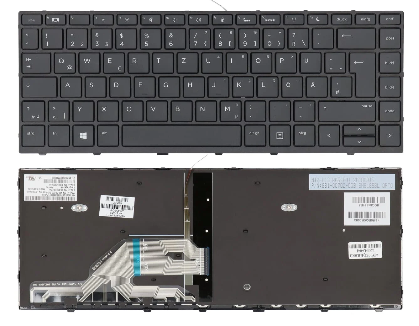HP Laptop Toetsenbord Qwertz DE + Backlight - Image 3