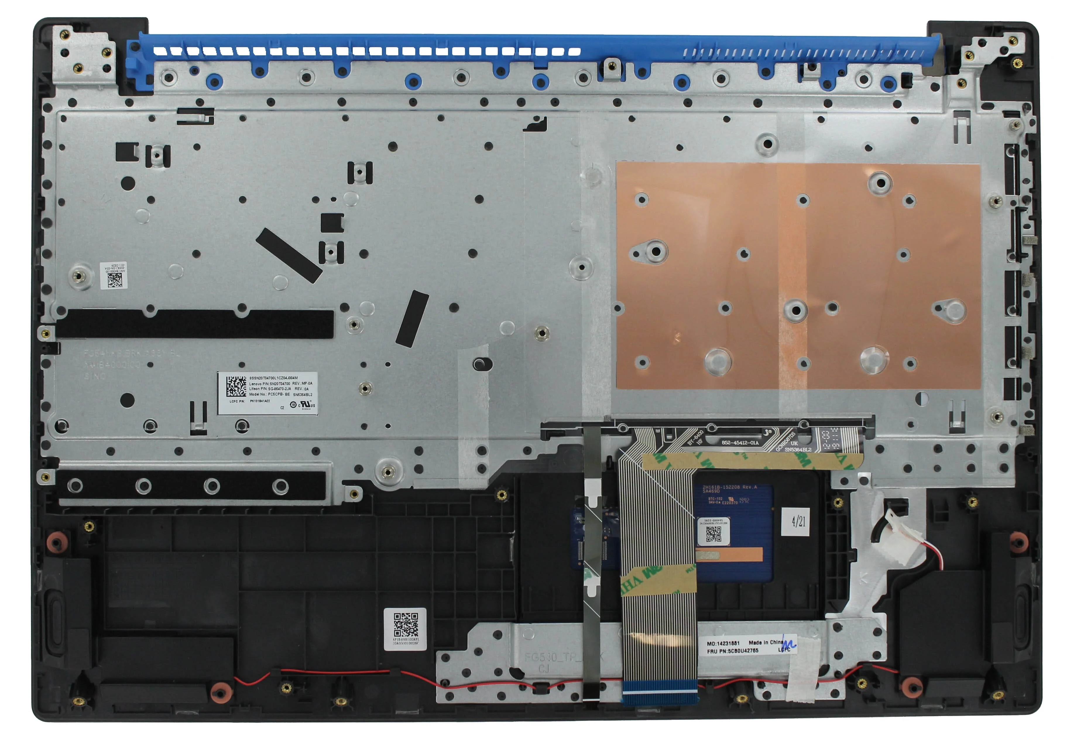 Lenovo Laptop Toetsenbord Azerty BE incl. Top Cover - Zwart - Image 2