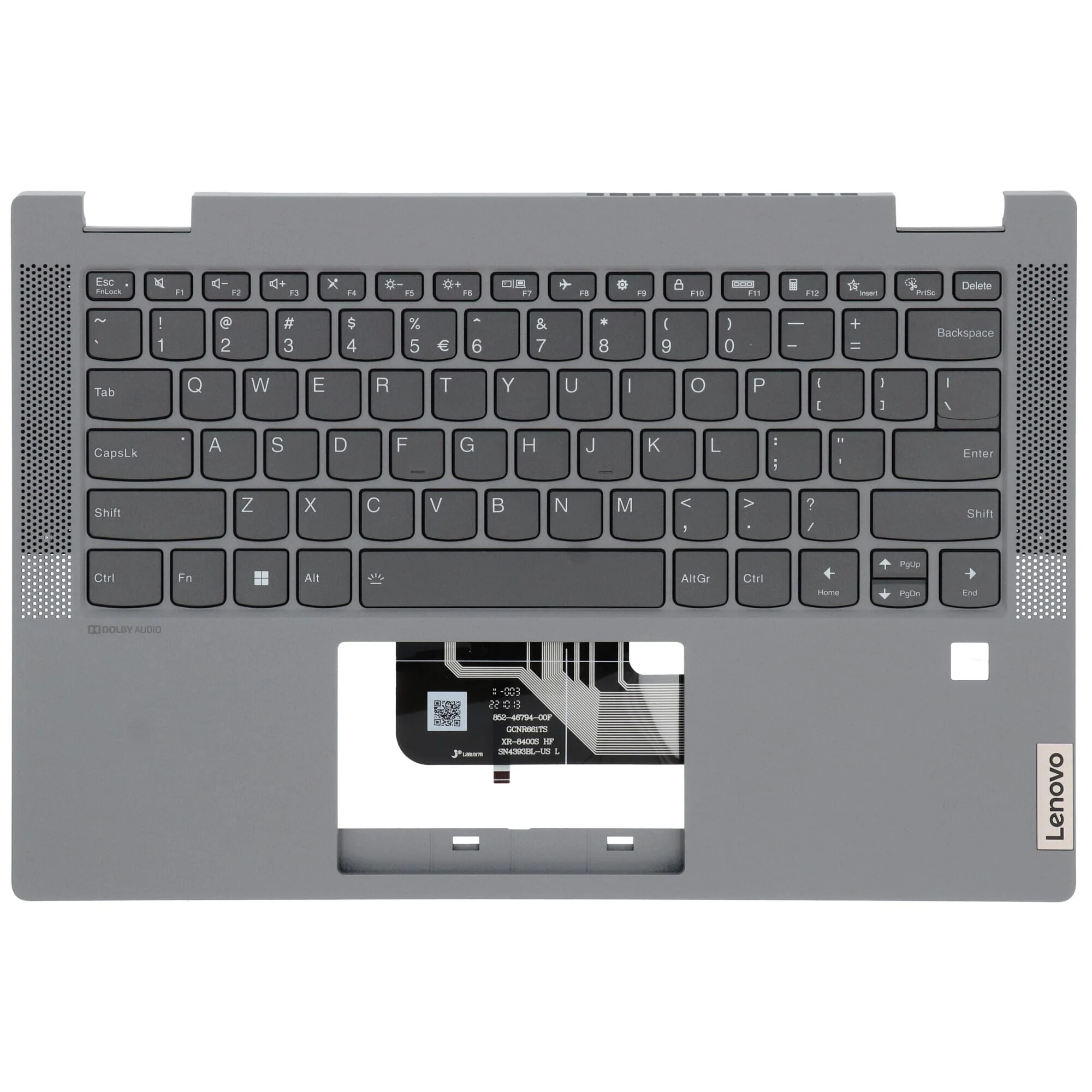 Lenovo Laptop Toetsenbord Qwerty US + Top Cover - Grijs - Image 3