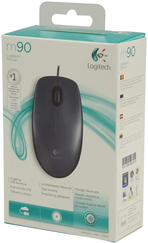 Logitech M90 Optische Muis USB - Zwart - Image 4