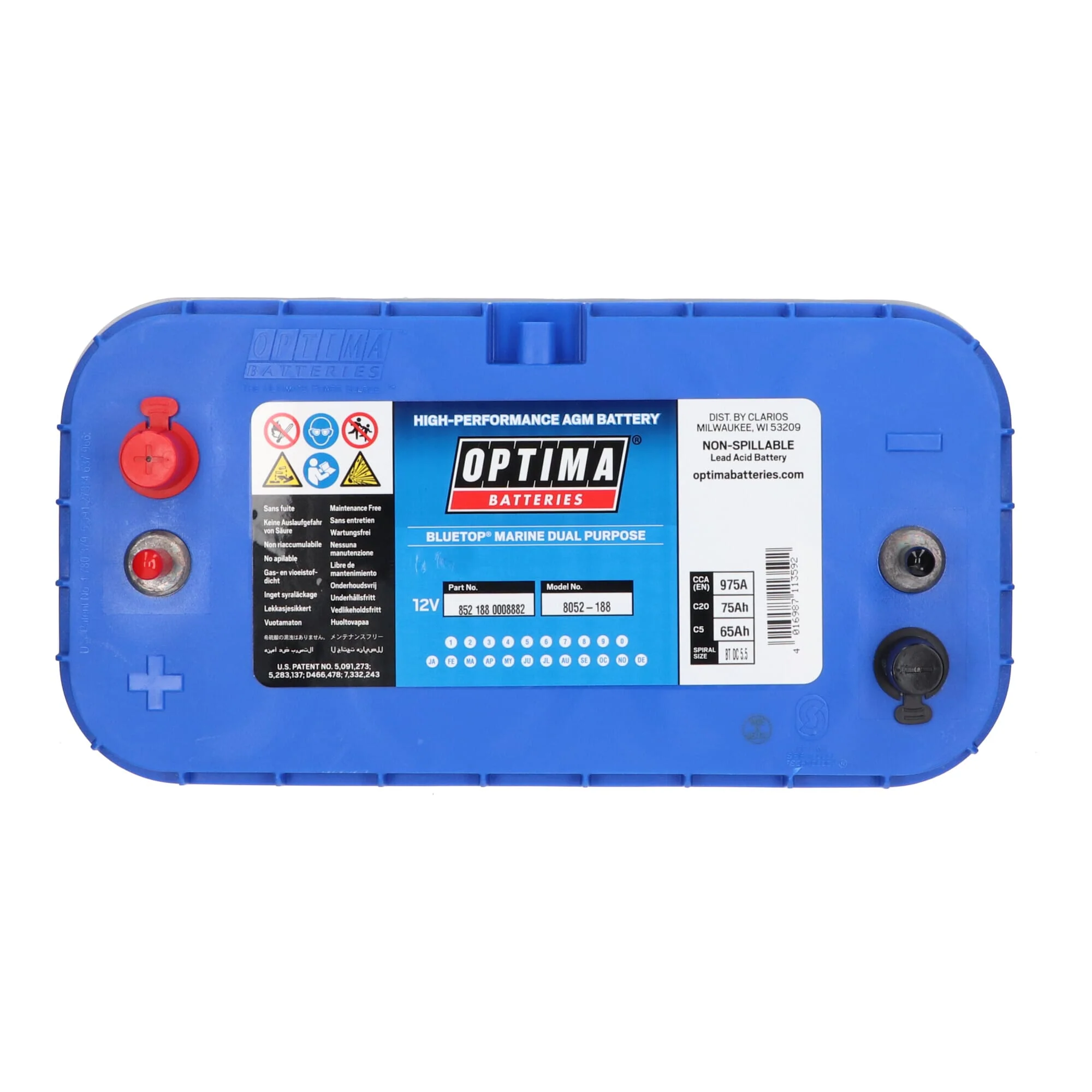Optima Blue Top Accu 12V 75Ah BT DC-5.5 - Image 6