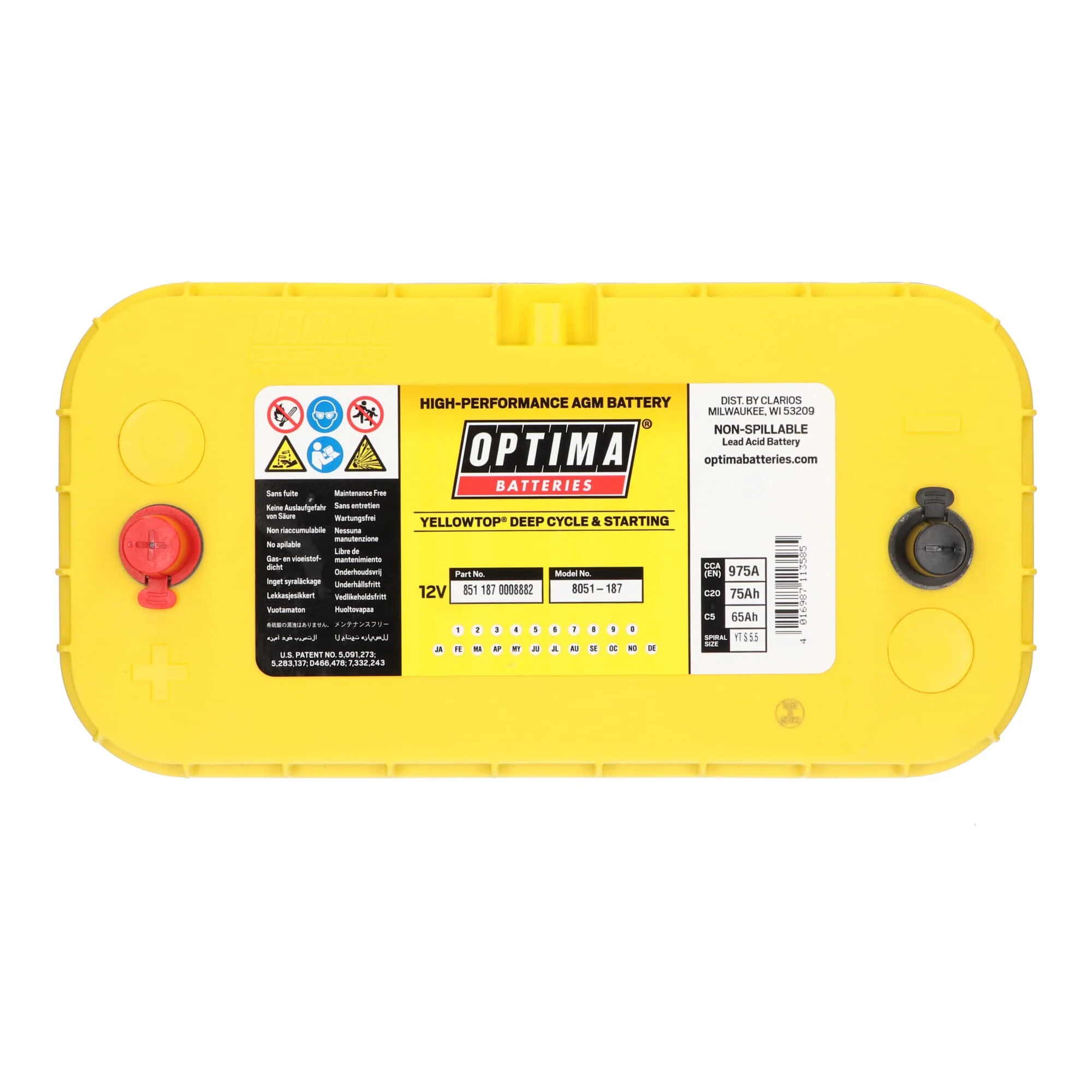 Optima Yellow Top Accu 12V 75Ah YT S-5.5 - Image 12