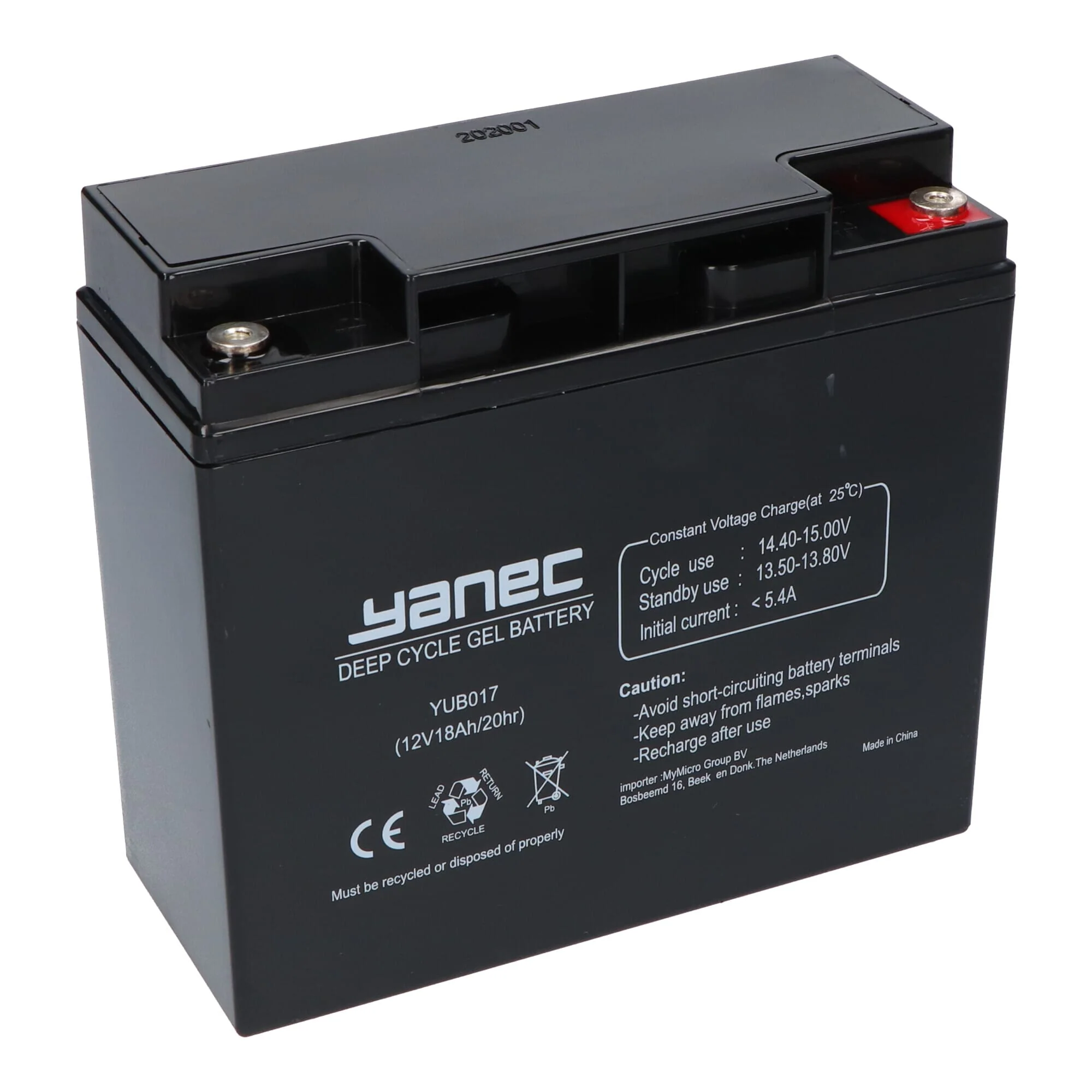 Yanec Gel Accu 12V 18Ah - Image 2