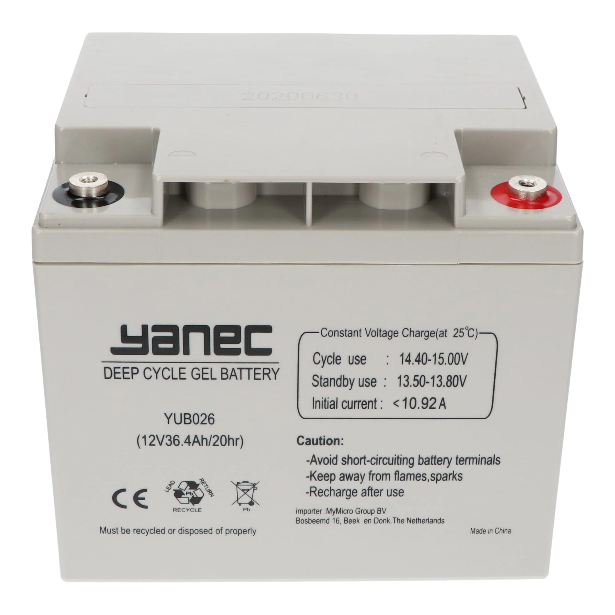 Yanec Gel Accu 12V 36.4Ah - Image 2