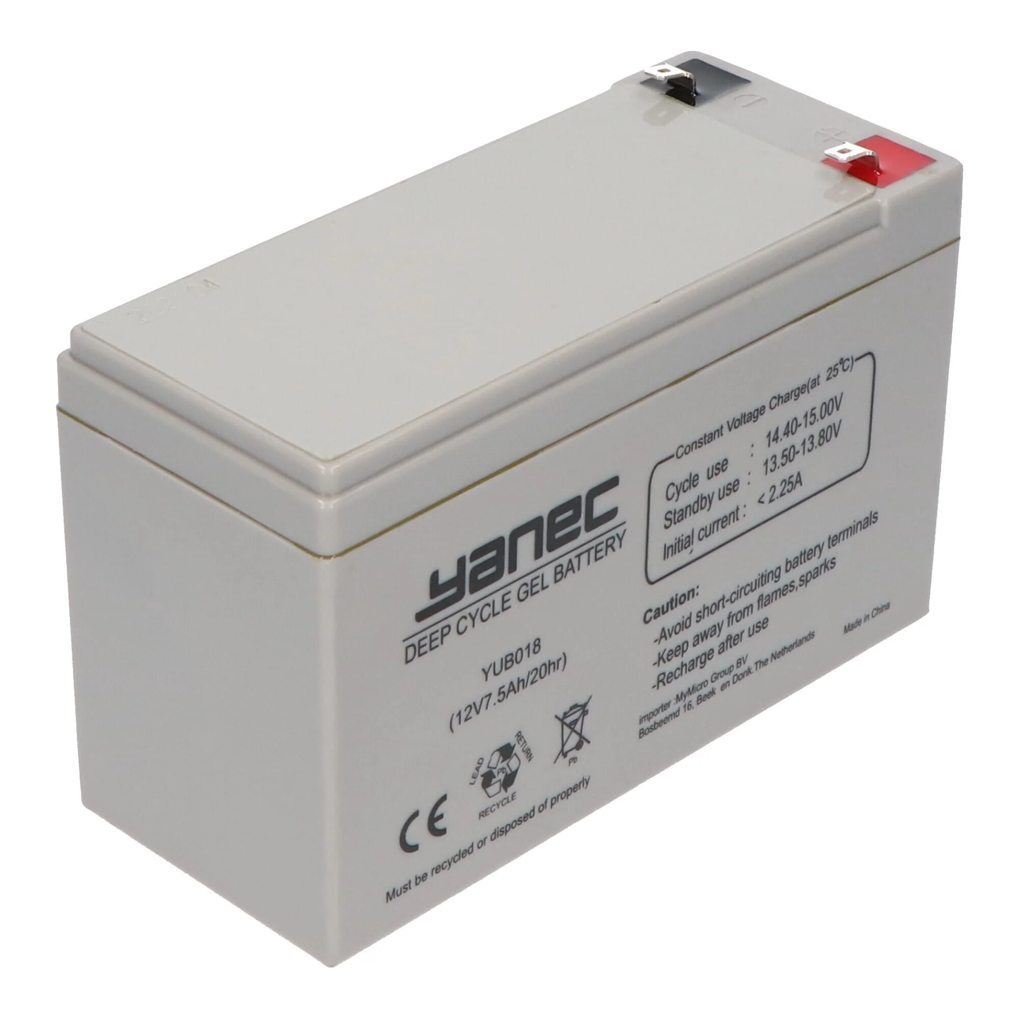 Yanec Gel Accu 12V 7.5Ah - Image 3
