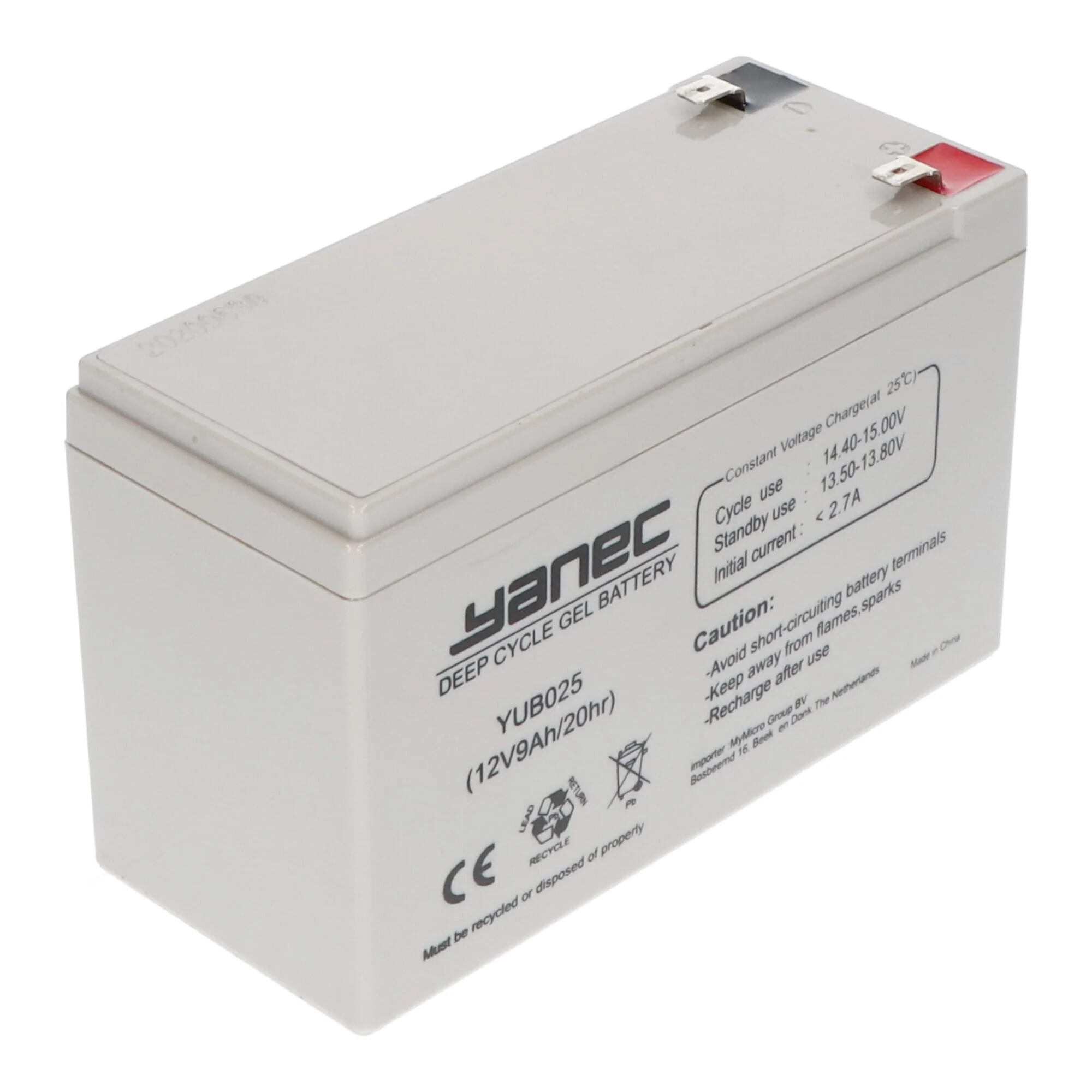 Yanec Gel Accu 12V 9Ah - Image 3